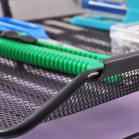 Desk Organizer with 4 Sliding Trays for Letters, Documents, Mail, Files, Paper, Black