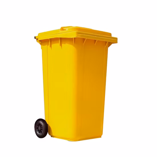 1100L/660L Grande strada pubblica all'aperto HDPE 4 ruote in plastica industriale per rifiuti/spazzatura/rifiuti/spazzatura/bidoni con coperchio a pedale